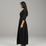 The Vase Linen Dress - Black