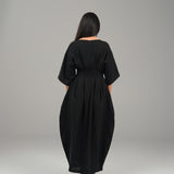 The Vase Linen Dress - Black