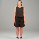Terra Fold - Layered Hem Linen Sleeveless Top