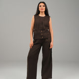 Terra Pants Wide-Leg Linen Pants Coffee