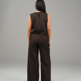 Terra Pants Wide-Leg Linen Pants Coffee