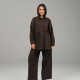 Terra Shirt Oversized Linen Shirt - Coffee