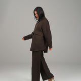 Terra Shirt Oversized Linen Shirt - Coffee