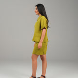 The Soleil Ensemble Shirt & Shorts - Light Olive Green