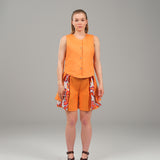 The Echo Reversible Vest & Shorts Set - Orange Paisley