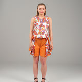 The Echo Reversible Vest & Shorts Set - Orange Paisley