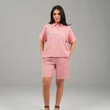 The Soleil Ensemble Shirt & Shorts - Powder Pink