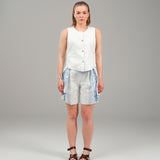 The Echo Reversible Vest & Shorts Set - White & Blue Print