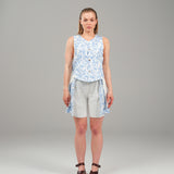 The Echo Reversible Vest & Shorts Set - White & Blue Print
