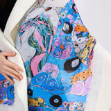 Silk & Merino Felt Shawl -Gustav Klimt The Virgins White
