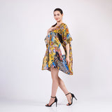 Short Kimono Pareo Mulberry Silk - Gustav Klimt Lady with Fan