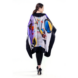 Poncho Mulberry Silk & Merino Handmade Felt - Black | Kandinsky Collective