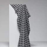 Checkers Basket Weave Wool Scarf - Dark Gray
