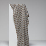 Checkers Basket Weave Wool Scarf - Beige