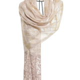 Silk & Cashmere Sequin Lace Lurex Stoles - Sepia