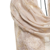 Silk & Cashmere Sequin Lace Lurex Stoles - Sepia