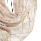 Silk & Cashmere Sequin Lace Lurex Stoles - Sepia