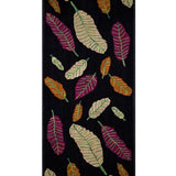 Embroidered Leaves Wool Shawl - Black