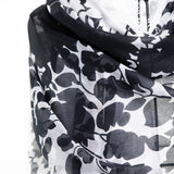 Rosa Abstract Sheer Lightweight Modal Floral Scarf - Black and White