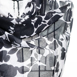 Rosa Abstract Sheer Lightweight Modal Floral Scarf - Black and White