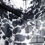 Rosa Abstract Sheer Lightweight Modal Floral Scarf - Black and White
