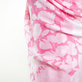 Rosa Abstract Sheer Lightweight Modal Floral Scarf - Pink Ivory