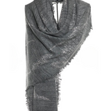 Earth Crystal Cashmere Silk Shawl - Gray