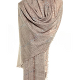 Earth Crystal Cashmere Silk Shawl - Beige