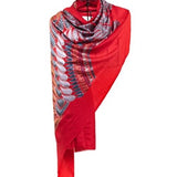 Goddess Wings Shawl Embroidered Cashmere Shawl - Red