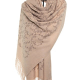 Small Vines Embroidery Mix Wool Shawl