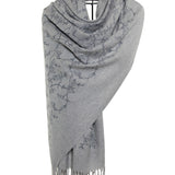 Small Vines Embroidery Mix Wool Shawl