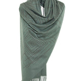 Dimension Fringes Wool Mix Scarf - Sage