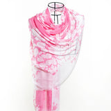 Rosa Abstract Sheer Lightweight Modal Floral Scarf - Pink Ivory
