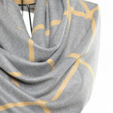 Reversible Mo-shmere Modal Cashmere Checkers Shawl - Mustard Gray