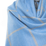 Reversible Mo-shmere Modal Cashmere Checkers Shawl - Light Blue Gray