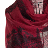Desert Dwellers Baby Cashmere Shawl - Maroon Black