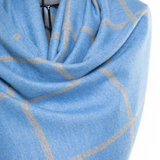 Reversible Mo-shmere Modal Cashmere Checkers Shawl - Light Blue Gray
