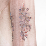 Sparge Cashmere Embroidery Sequence Shawls - Sepia