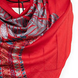 Goddess Wings Shawl Embroidered Cashmere Shawl - Red