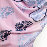 Traditional Embroidery Flower of Life Paisley - Pink Blue