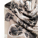 Traditional Embroidery Flower of Life Paisley - Sepia Black