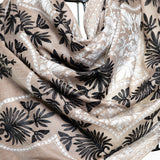 Traditional Embroidery Flower of Life Paisley - Sepia Black