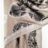 Traditional Embroidery Flower of Life Paisley - Sepia Black