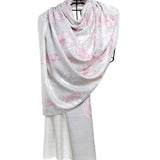 Traditional Embroidery Flower of Life Paisley - White Pink