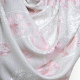 Traditional Embroidery Flower of Life Paisley - White Pink