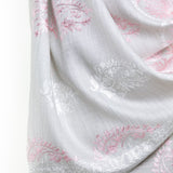 Traditional Embroidery Flower of Life Paisley - White Pink