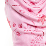 Border Lace & Embroidery Floral Sheer Shawl - Pink Flamingo