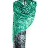 Micro Modal Cashmere Printed Embroidery Shawl - Teal Paisley