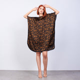 Short Mulberry Silk Dress Free Flow - Gold Pineapple