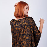 Short Mulberry Silk Dress Free Flow - Gold Pineapple